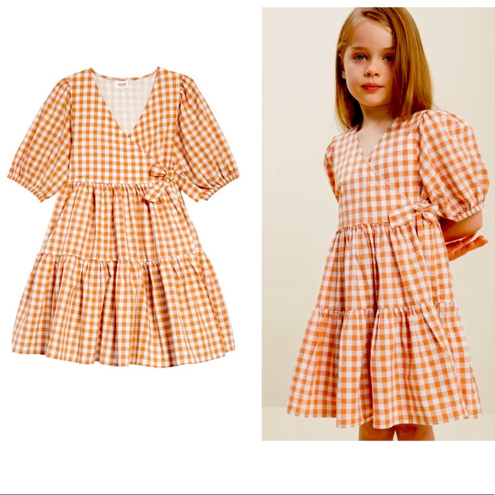 Seed Heritage Girl Gingham Check Tiered Dress Size 6 NWT